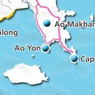 where to stay phuket map - villas and apartments for holiday or long term rent phuket - Ao Yon
