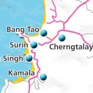 where to stay phuket map - villas and apartments for holiday or long term rent phuket - Bang Tao